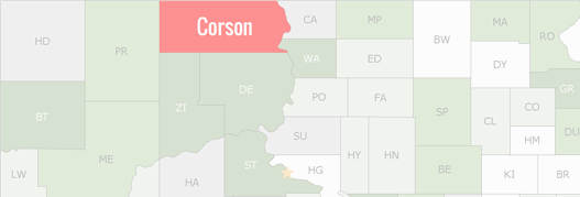 Corson County Map