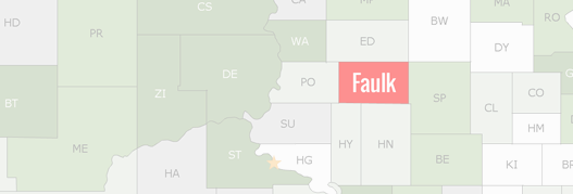 Faulk County Map