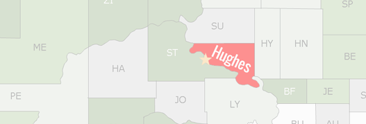 Hughes County Map